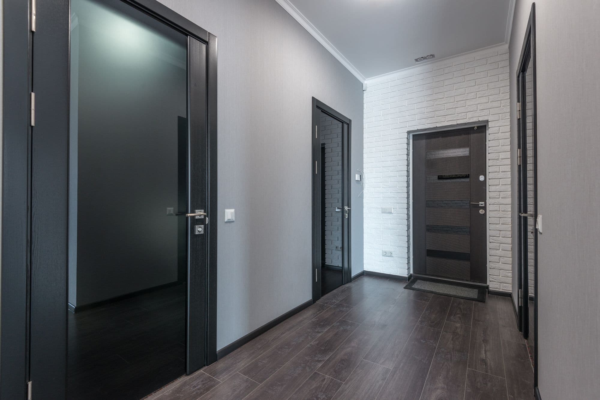 An apartment corridor — the garage-to-house door tops every moving day lock checklist